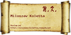Miloszav Koletta névjegykártya